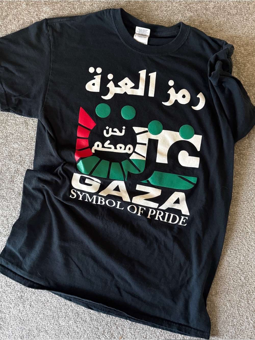 Vintage GAZA 'Symbol of Pride' Gildan Men's Medium Black T-Shirt Free Palestine
